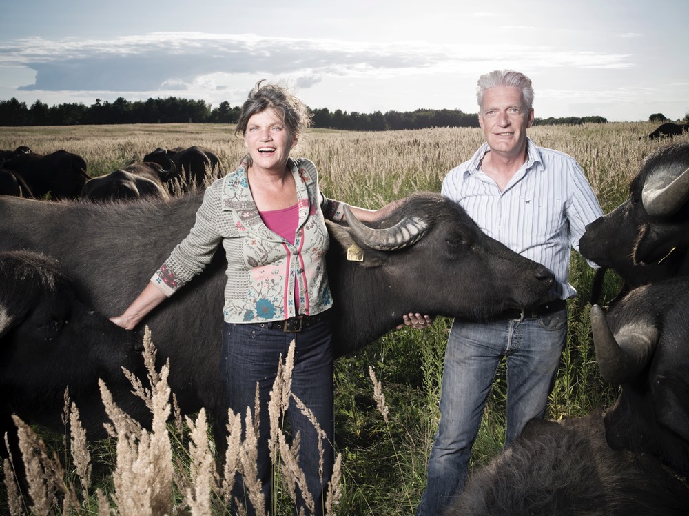sonja und dieter mit büffeln